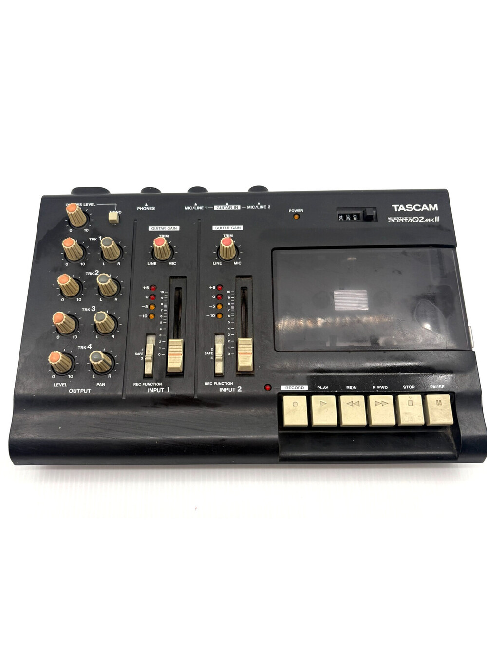 Tascam Porta 02 MkII Analog 4-Track Cassette Recorder W PS-P2 Powers On Untested